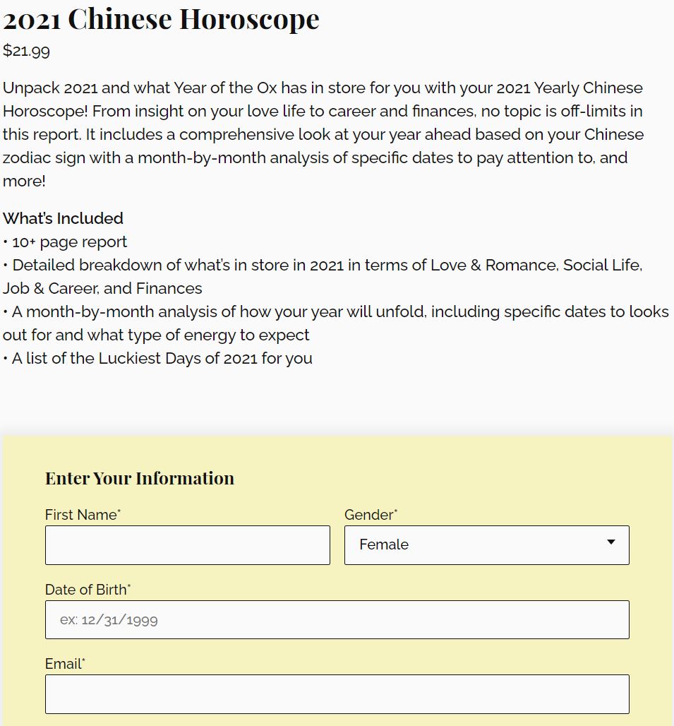 Opening an account on Horoscope.com 
